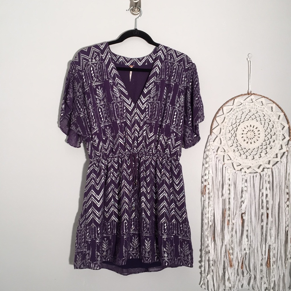 Blue and silver Free People Tunic